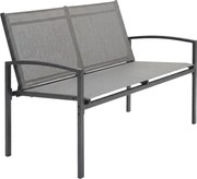 Outsunny Banco de jardim 2-Sitzer resistente às intempéries Metal Banco exterior com assento respirável apoios de braço curvos 112 x 66 x 80 cm Cinza | Aosom Portugal