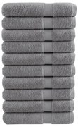 vidaXL Toalhas premium SOLUND 10 pcs 100x200 cm 600 gsm cinzento