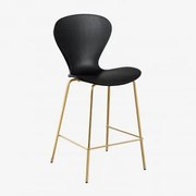 Banco Alto Uit Preto & ↑65 Cm & Dourado - Sklum