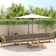 vidaXL 5 pcs móveis de paletes p/ jardim com almofadões acácia maciça