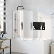Painel de vidro dobrável para duche 3 peças 117 x 120 cm