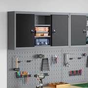 vidaXL Armário de Ferramentas Preto e Cinza 50 x 20 x 55 cm