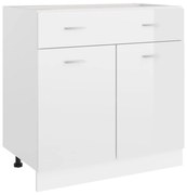 Armário inferior c/ gavetas 80x46x81,5cm contraplacado branco