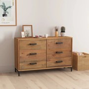 vidaXL Aparador 110x35x70 cm pinho maciço castanho