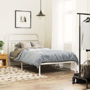 vidaXL Estrutura de cama com cabeceira 100x190 cm metal branco