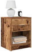 vidaXL Mesas de cabeceira 2 pcs com gaveta 40x34x50 cm madeira velha
