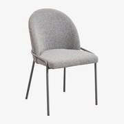 Cadeira De Jantar Estofada Grolet Bouclé Antracite Cinzento - Sklum