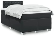 vidaXL Cama boxspring com colchão 120x190 cm couro artificial preto