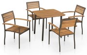 vidaXL 5 pcs conjunto de jantar exterior madeira acácia maciça e aço