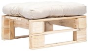 vidaXL Otomano de paletes com almofadão cor areia madeira natural