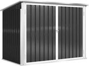 Outsunny Abrigo para Contentor de Lixo Duplo com Tampa Elevável e Portas Duplas 179,5x108x129,5 cm Cinzento Escuro | Aosom Portugal