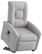 vidaXL Poltrona reclinável elevatória tecido cinzento-nublado