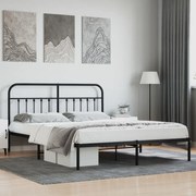 vidaXL Estrutura de cama com cabeceira 183x213 cm metal preto