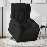 vidaXL Poltrona reclinável elevatória tecido preto