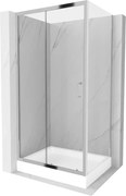 Mexen Apia cabine de duche deslizante 100 x 80 cm, transparente, cromada + base de duche Rio - 840-100-080-01-00-4510