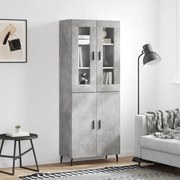 vidaXL Armário alto 69,5x34x180 cm derivados de madeira cinza cimento
