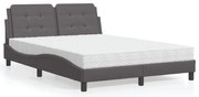 vidaXL Estrutura de cama sem colchão Zadar 140x190 cm couro artificial cinzento