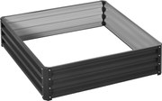 Outsunny Canteiro Elevado de Jardim em Aço Galvanizado 120x120x30 cm Cinza | Aosom Portugal
