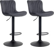 Conjunto de 2 bancos de bar Linus Veludo preto