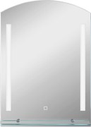 kleankin Espelho Casa de Banho com Luzes LED 70x50 cm Interruptor Tátil Iluminação Ajustável Função de Memória e Prateleira de Vidro Prata | Aosom Portugal