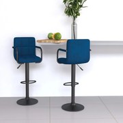vidaXL Bancos de bar 2 pcs veludo azul
