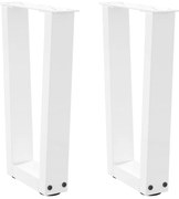 vidaXL Pés para mesa de centro em V 2 peças Branco 38x(42-43,3) cm Aço