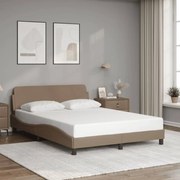 vidaXL Estrutura cama c/ cabeceira couro artif. 140x190 cm cappuccino