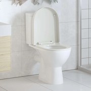vidaXL Tampo de sanita com fecho suave quadrada branco