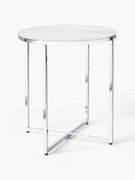 Mesa de apoio redonda com tampo de vidro com efeito de mármore Antigua