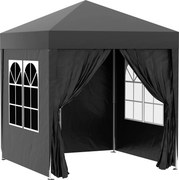 Outsunny Tenda de jardim exterior tenda dobrável pop-up regulável em altura proteção UV 2 x 2 m preto | Aosom Portugal