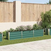 vidaXL Canteiro elevado de jardim aço galvanizado 240x40x45 cm verde