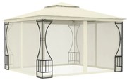 Gazebo com redes 300x300x265 cm creme