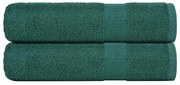 vidaXL Toalhas de banho 2 pcs 100x150 cm 360 gsm 100% algodão verde