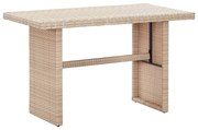 Mesa de jardim 110x60x67 cm vime PE bege