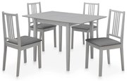 vidaXL 5 pcs conjunto de jantar MDF cinzento