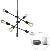 LED Candeeiro suspenso industrial preto 6-lâmpadas-WiFi-ST64 - SYDNEY Industrial,Moderno,Design