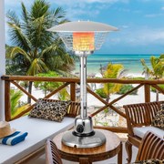 Aquecedor de mesa portátil externo a gás propano de 90 cm com proteção contra tombamento e superaquecimento