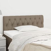 vidaXL Cabeceira de cama tecido 90x7x78/88 cm cinzento-acastanhado