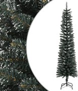 vidaXL Árvore de Natal artificial fina com suporte 210 cm PVC verde