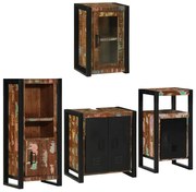 vidaXL Conjunto de Móveis para Banheiro com porta 4 pcs Multicolor