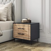 Mesa de Cabeceira Night – Carvalho Preto – 50x55x40 cm
