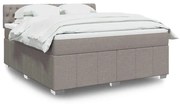 vidaXL Cama com molas/colchão 180x200 cm tecido castanho-acinzentado