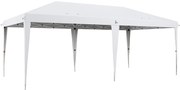Outsunny Tenda Dobrável 6x3 Tenda de Jardim Portátil com Bolsa de Transporte Tecido Oxford para Exterior Festas Acampamento Branco