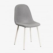 Cadeira De Jantar Glamm Deluxe Beige Creme & Linho Cinza Concreto - Sklum