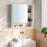 Armário de casa de banho parede com 3 portas 16,5 x 70 x 75 cm branco