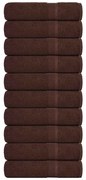 vidaXL Toalhas de mãos FROGN 10 pcs 50x100 cm 360 g/m² castanho