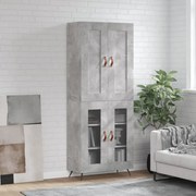vidaXL Armário alto 69,5x34x180 cm derivados de madeira cinza cimento