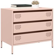 vidaXL Aparador 68x39x58,5 cm aço laminado a frio rosa