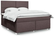 vidaXL Cama com molas/colchão 180x200 cm tecido castanho-escuro