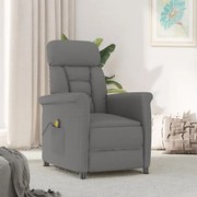 vidaXL Poltrona massagens reclinável camurça artificial cinza-escuro